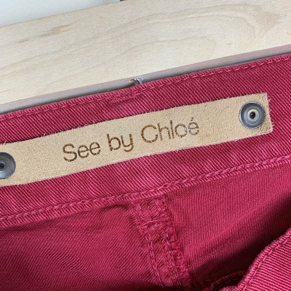 See By Chloe Burgundy Skinny Jeans Size 26 - Picture 2 of 8